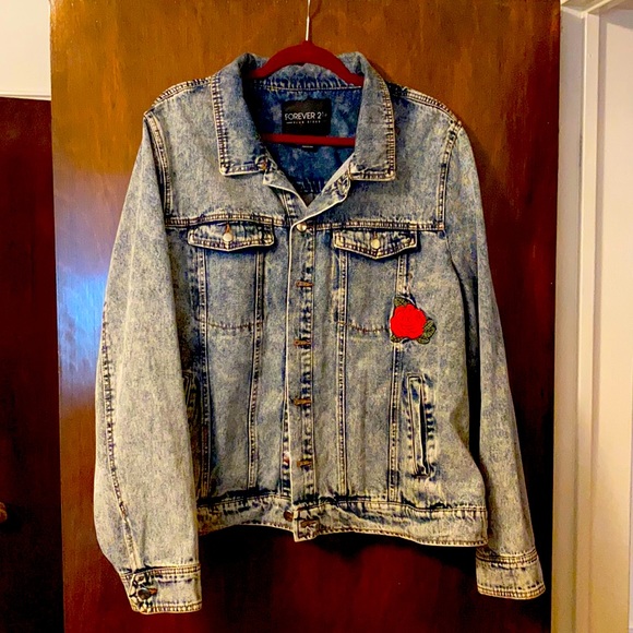 Forever 2 Blue Acid Wash Jean Jacket 